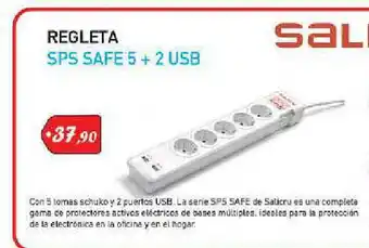 Microsshop Regleta Sps Safe 5 + 2 Usb oferta