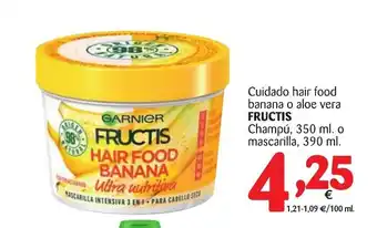 Alimerka Garnier Fructis Cuidado hair food banana champú 350ml o mascarilla 390ml oferta