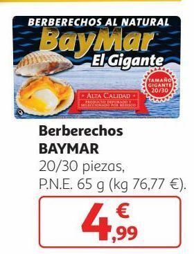 Alcampo Berberechos baymar oferta