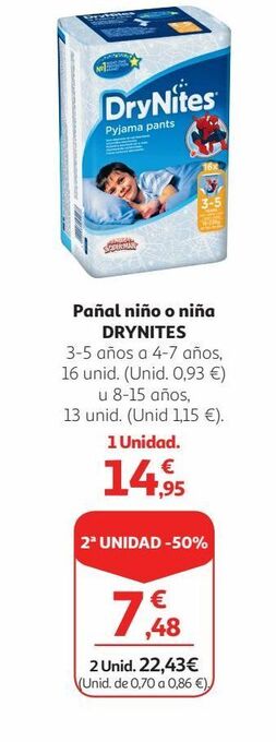 Alcampo Pañales drynites oferta