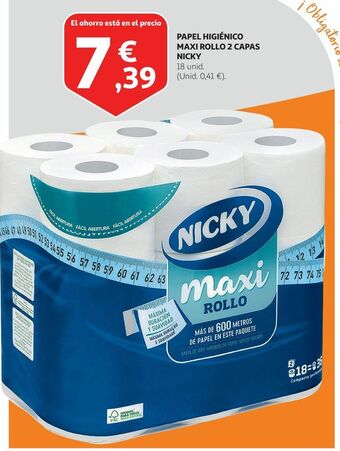 Alcampo Papel higiénico nicky oferta