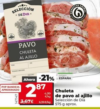 La Plaza de DIA Chuleta de pavo al ajillo oferta