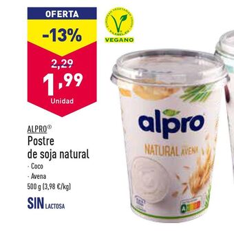 ALDI Postre de soja natural oferta