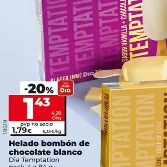Dia Helado bombón de chocolate blanco oferta