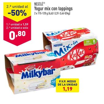 ALDI Yogur mix con toppings oferta