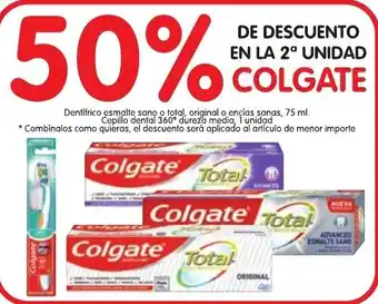 Alimerka Colgate Dentifrico, Cepillo dental 50% de descuento oferta