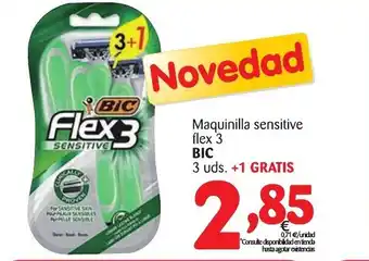 Alimerka BIC Maquinilla sensitive flex 3 3uds. +1 Gratis oferta