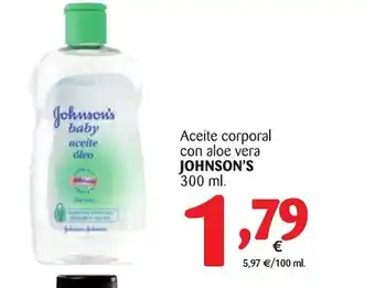 Alimerka Johnson's Aceite corporal con aloe vera 300ml oferta