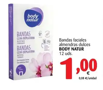 Alimerka Body Natur Bandas faciales almendras dulces 12 uds. oferta
