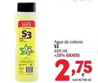 Alimerka S3 Agua de colonia 600ml + 25% Gratis oferta