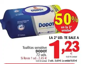 Alimerka Dodot Toallitas sensitive 72 uds. oferta