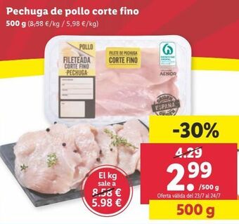Lidl Pechuga de pollo oferta