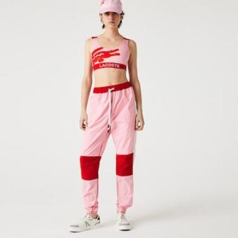 Lacoste Pantalón estilo chándal de mujer con diseño color block oferta