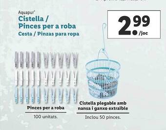Lidl Aquapur Cesta Pinzas Para Ropa oferta