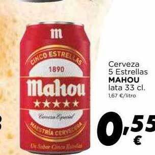 Supermercados Piedra Cerveza 5 Estrellas Mahou oferta