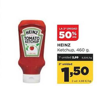 Alimerka La 2a Unidad 50% Dto Heinz Ketchup oferta
