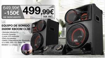 Costco Lg Equipo De Sonido 3500w Xboom Cl98 oferta