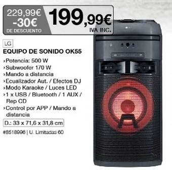 Costco Lg Equipo De Sonido Ok55 oferta
