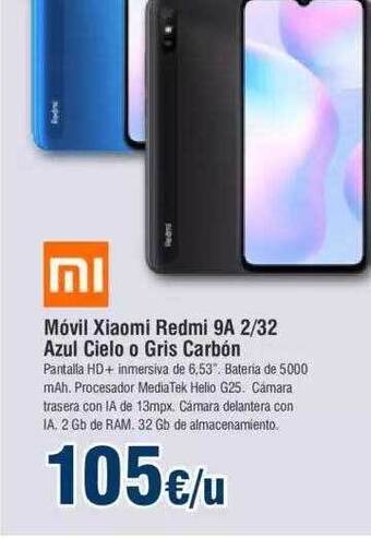 FROIZ Móvil Xiaomi Redmi 9a 2 32 Azul Cielo O Gris Carbón oferta