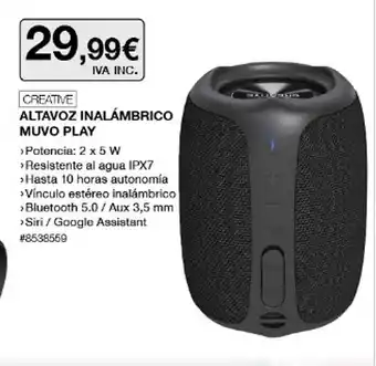 Costco Creative Altavoz Inalámbrico Muvo Play oferta