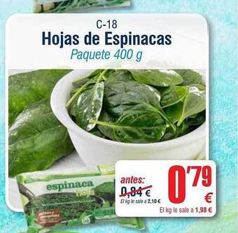 Abordo Hojas De Espinacas oferta