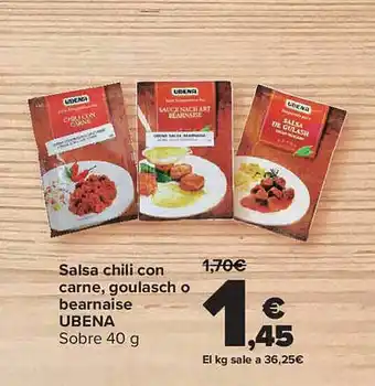 Carrefour Salsa Chili Con Carne Goulasch O Bearnaise Ubena oferta
