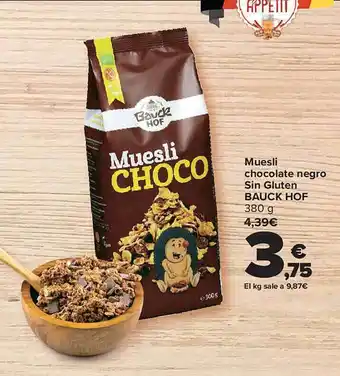 Carrefour Muesli Chocolate Negro Sin Gluten Bauck Hof oferta