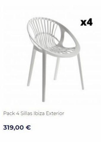 Muebles Sayez Pack 4 sillas ibiza exterior 319,00 € x4 oferta