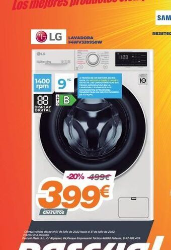 Pascual Martí Lavadoras lg oferta