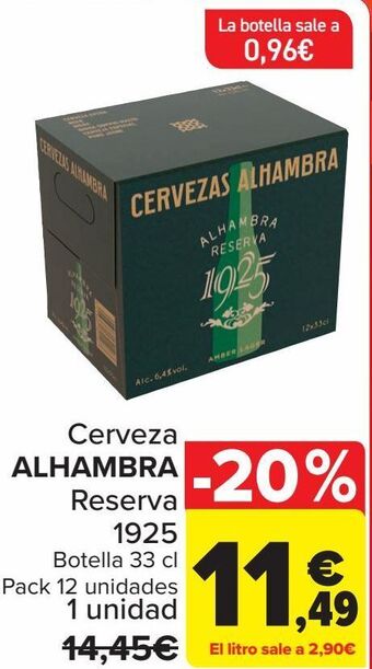 Carrefour Cerveza alhambra reserva 1925 oferta