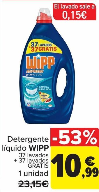 Carrefour Detergente líquido wipp oferta