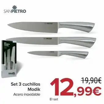Carrefour Set 3 cuchillos modik oferta