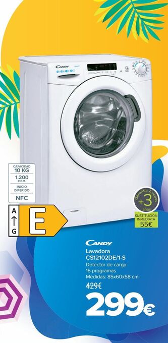 Carrefour Candy lavadora cs12102de/1-s oferta