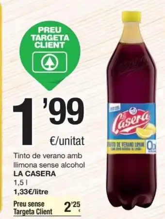 SPAR La Casera Tinto de Verano Amb Llimona Sense Alcohol 1.5 l oferta