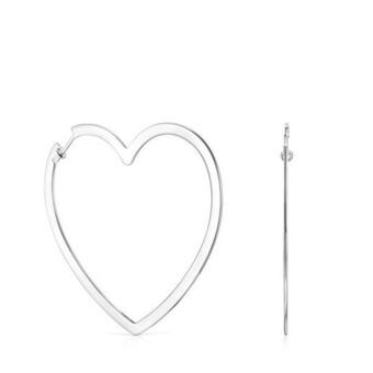 Tous Pendientes aro corazón de plata silueta oferta
