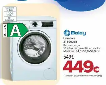Carrefour Balay lavadara 3ts993bt oferta