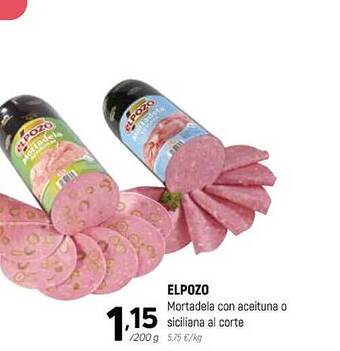 Coviran Elpozo mortadela con aceituna o siciliana al corte oferta