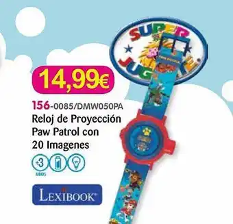 Super Juguete Reloj de proyección paw patrol con 20 imagenes oferta