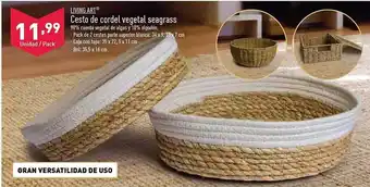 ALDI Living art cesto de cordel vegetal seagrass oferta