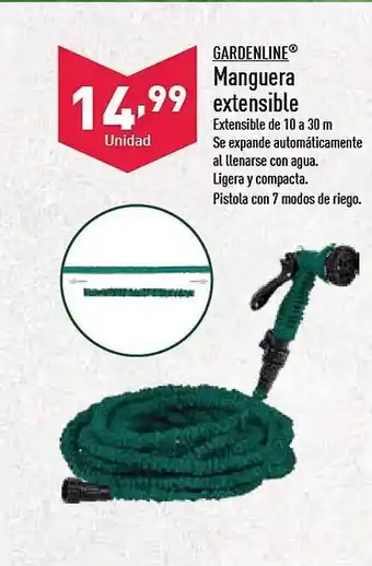 ALDI Gardenline manguera extensible oferta
