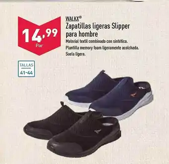 ALDI Walkx zapatillas ligeras slipper para hombre oferta