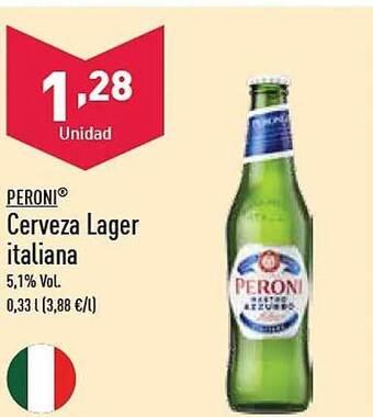 ALDI Peroni cerveza lager italiana oferta
