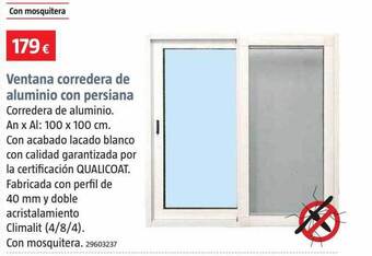 Bauhaus Ventana corredera de aluminio con persiana oferta