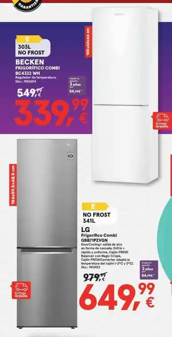 Worten Lg frigorifico combi gbb71pzvgn oferta