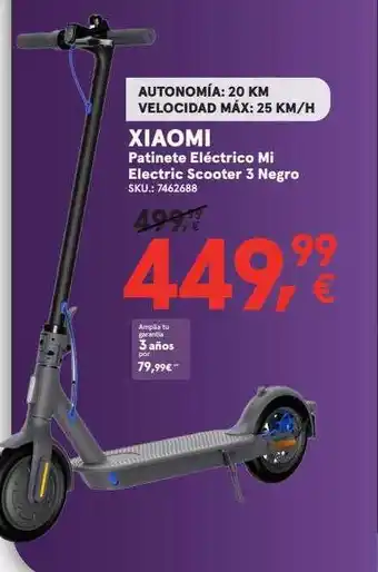 Worten Xiaomi patinete eléctrico mi electric scotter 3 negro oferta