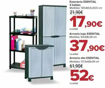 Carrefour Estanteria esential 4 baldas armario bajo esential armario alto esential oferta