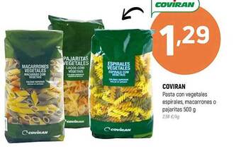 Coviran Coviran pasta con vegetales espirales, macarrones o pajaritas oferta