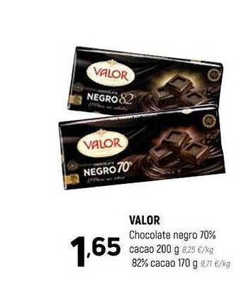Coviran Valor chocolate negro 70% cacao oferta