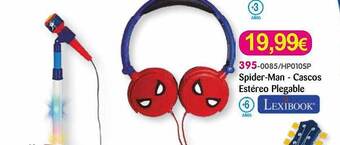Lexibook spider-man - cascos estéreo plegable