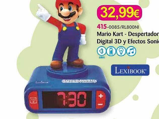 Super Juguete Lexibook mario kart despertador digital 3d y efctos sonic oferta